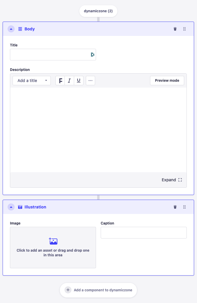 Writing content for a dynamic zone